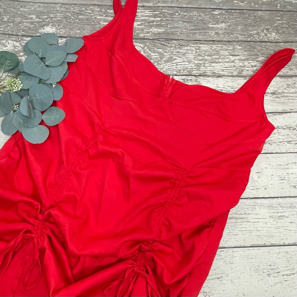 PrettyLittleThing Corset Detail Split Midi Dress